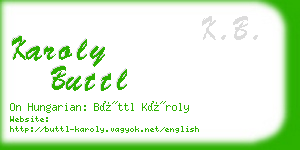 karoly buttl business card